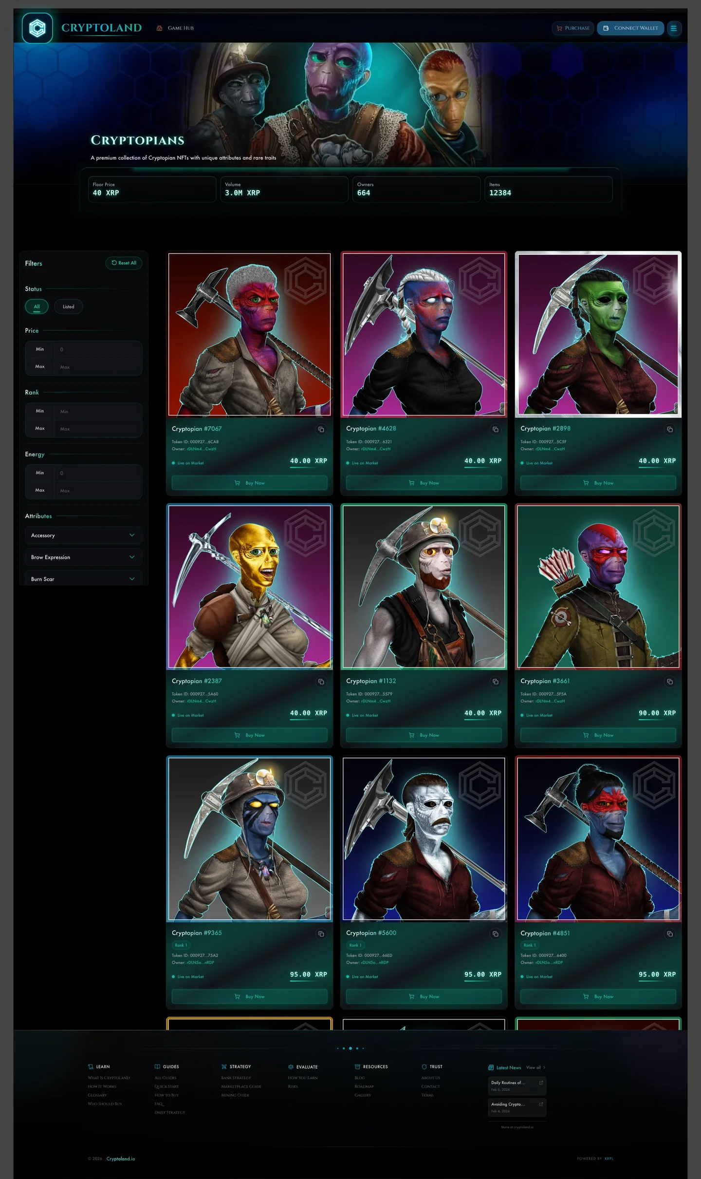 Full CryptoLand website capture