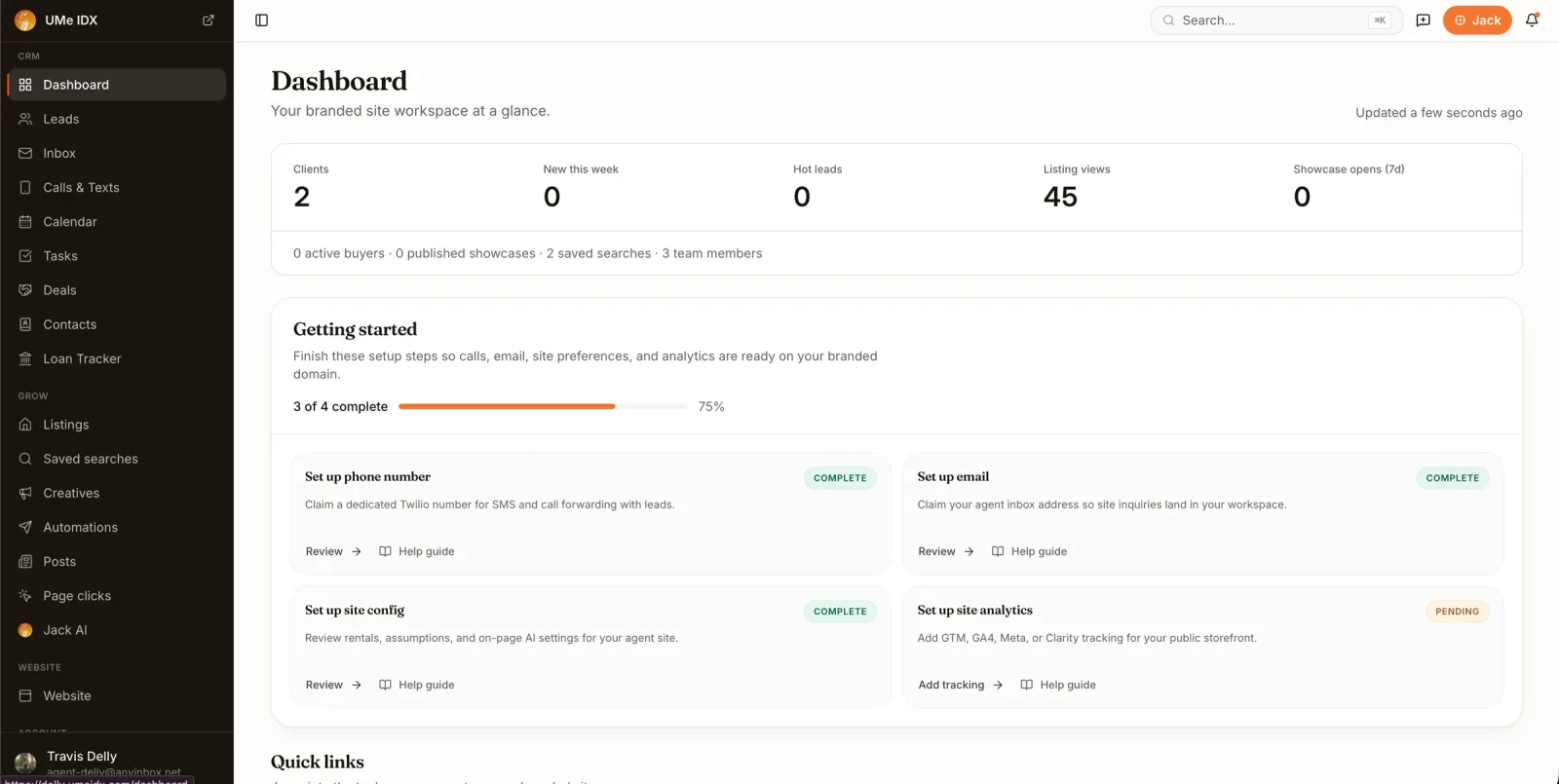 UME IDX product interface