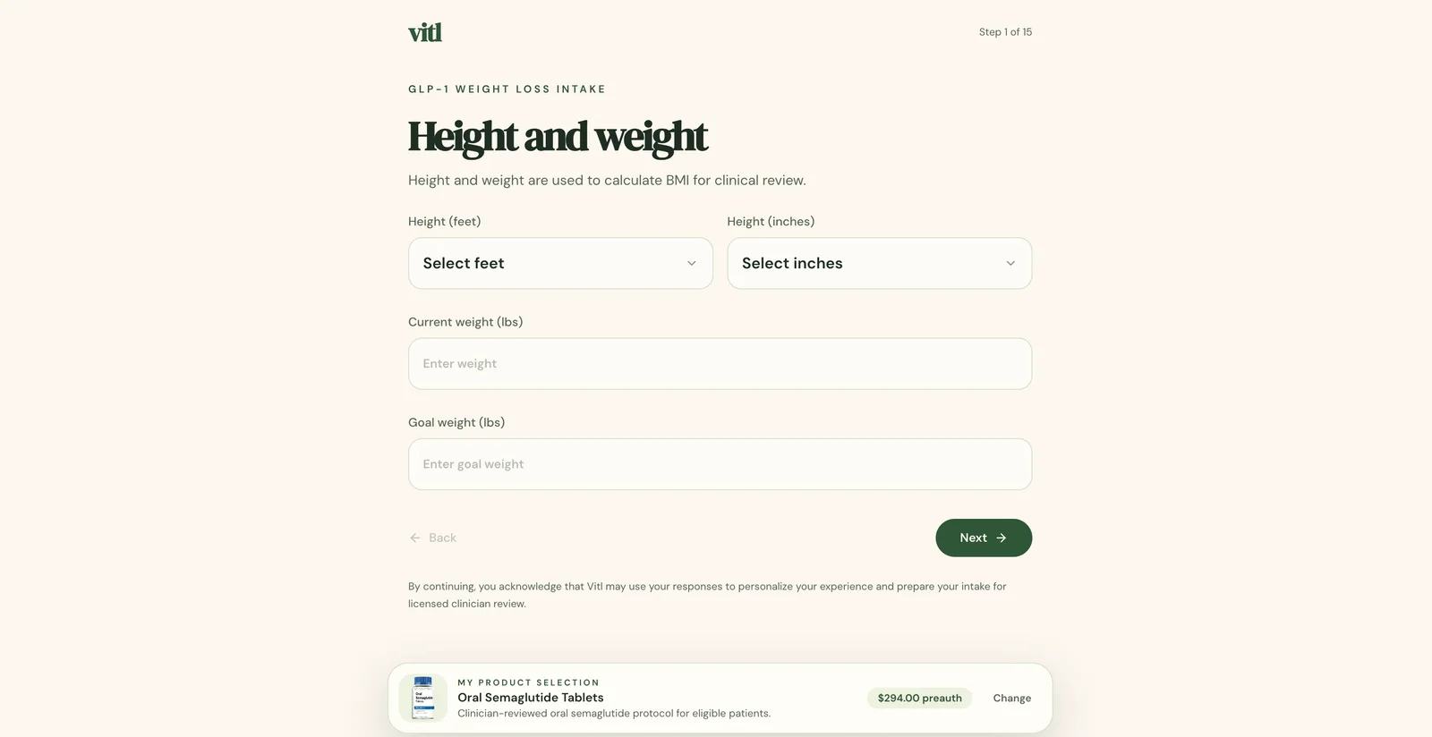 Vitl.Life product interface