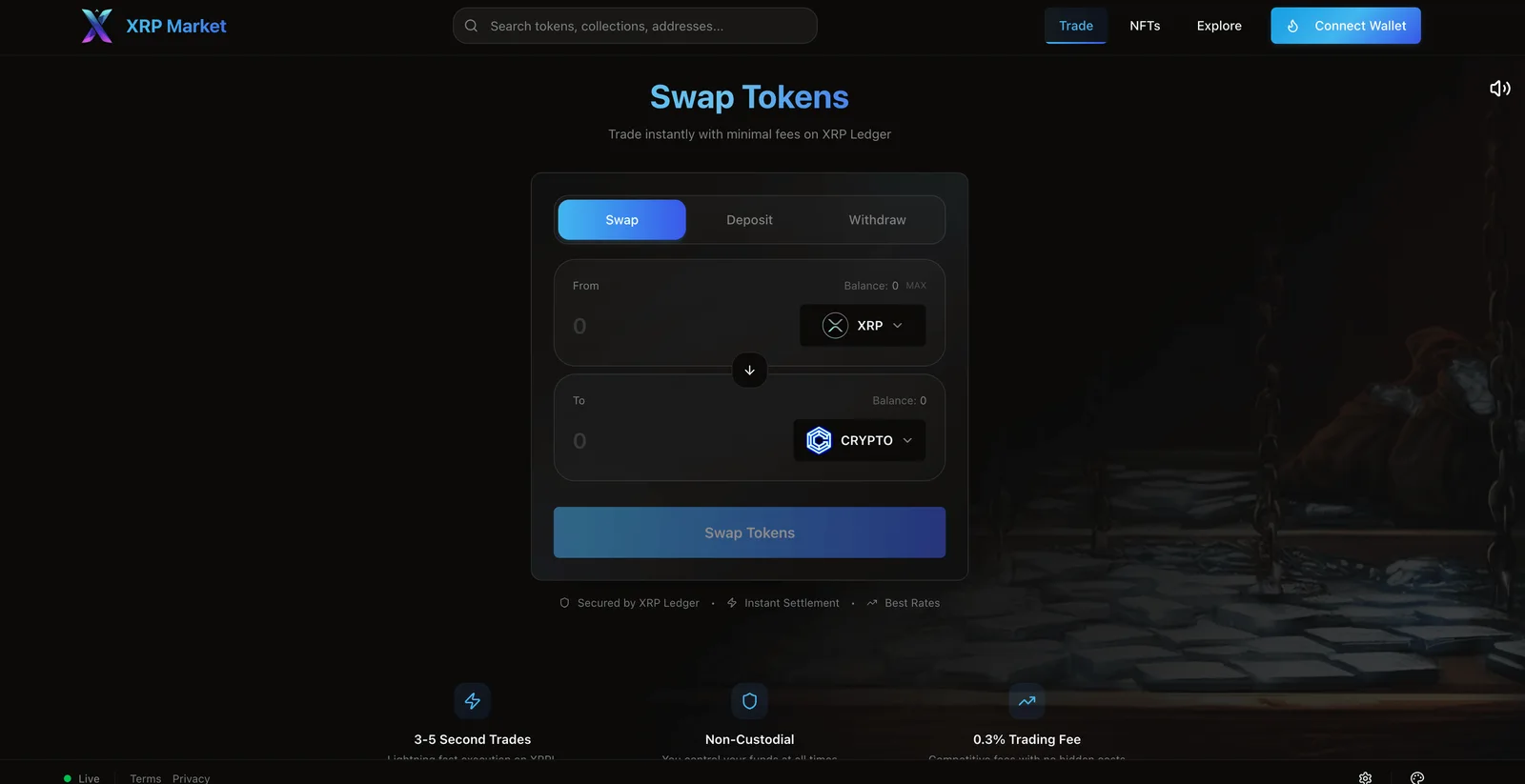 XRP Market product interface