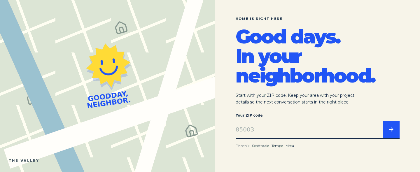 Goodday Home service area information and ZIP code coverage check