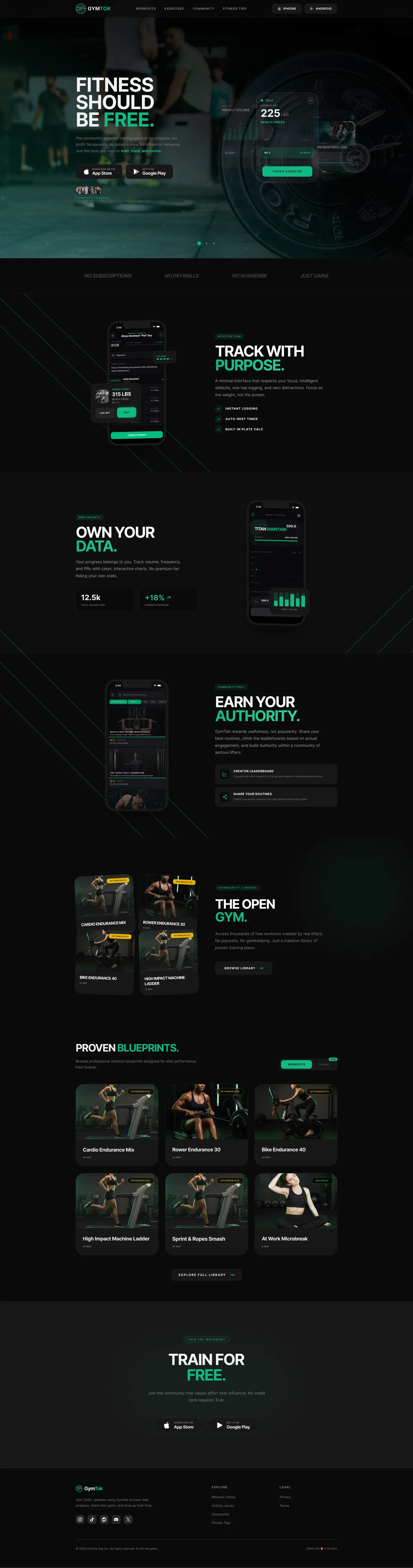 Full GymTok website capture