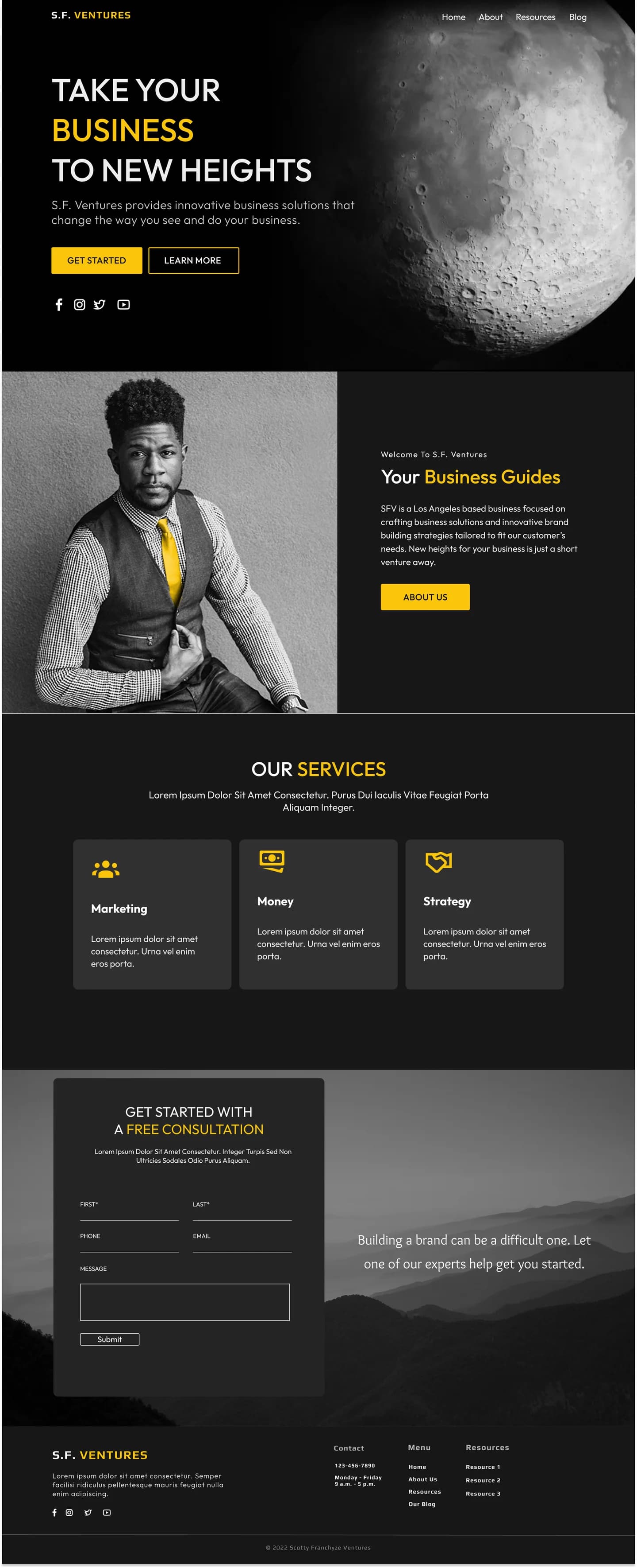 Full S.F. Ventures website capture
