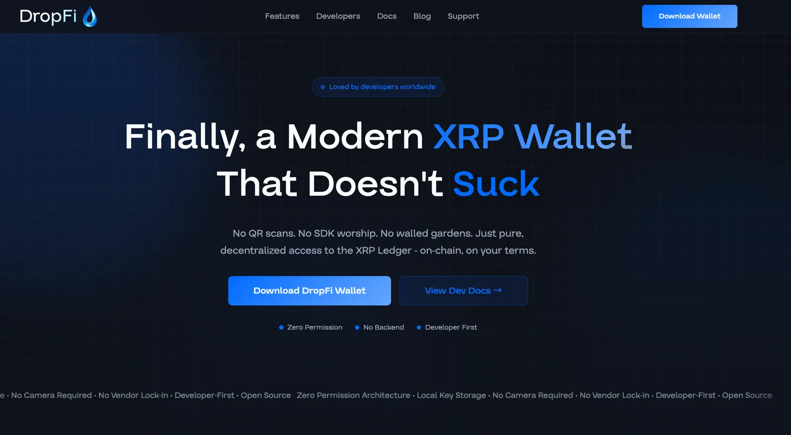 DropFi website design