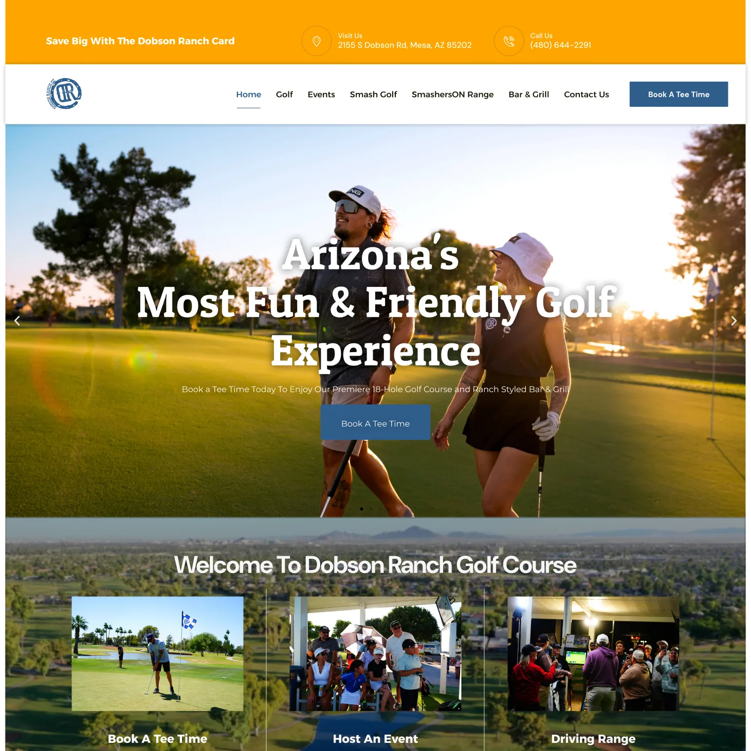 Dobson Ranch Golf Course website interface