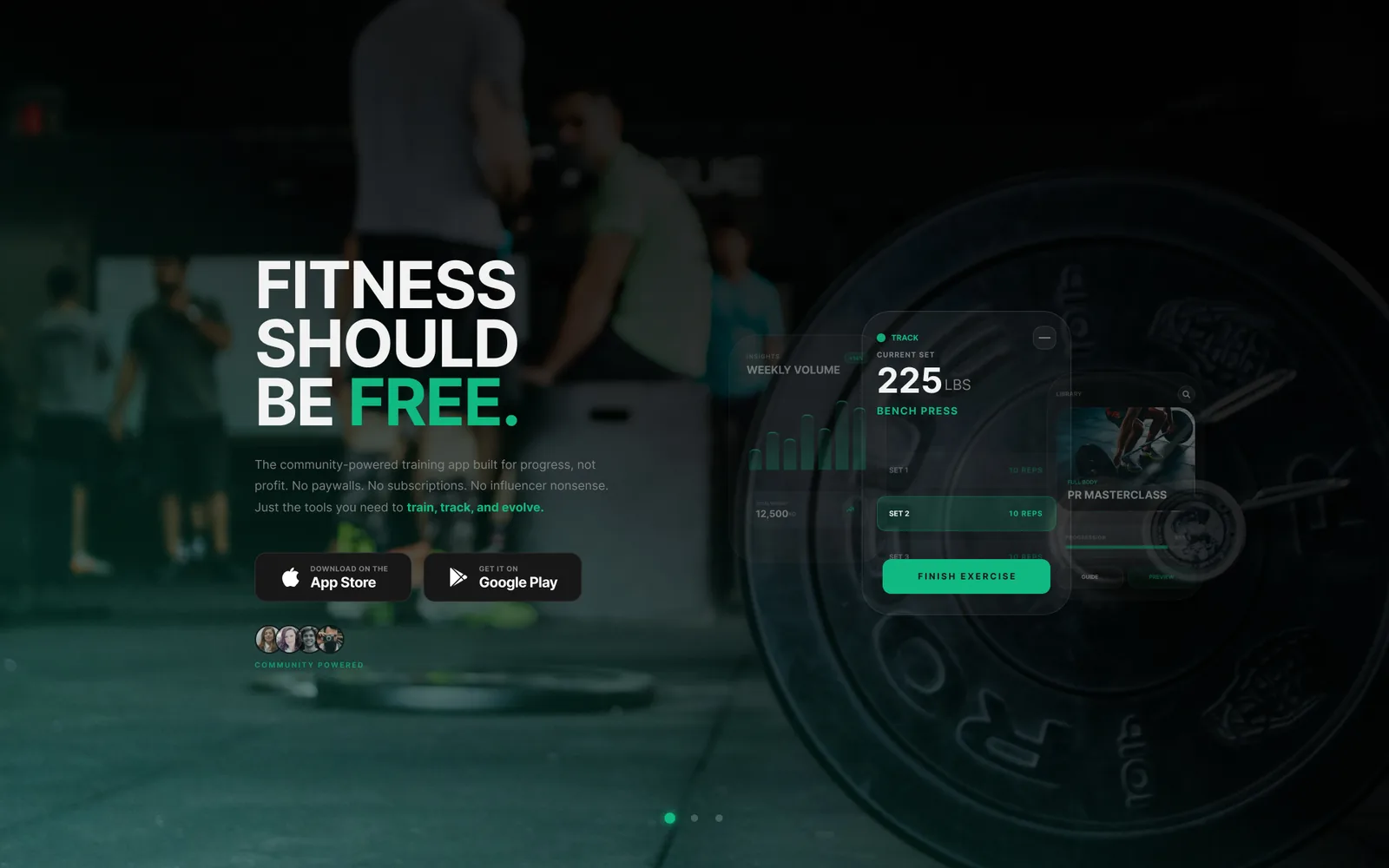GymTok website interface