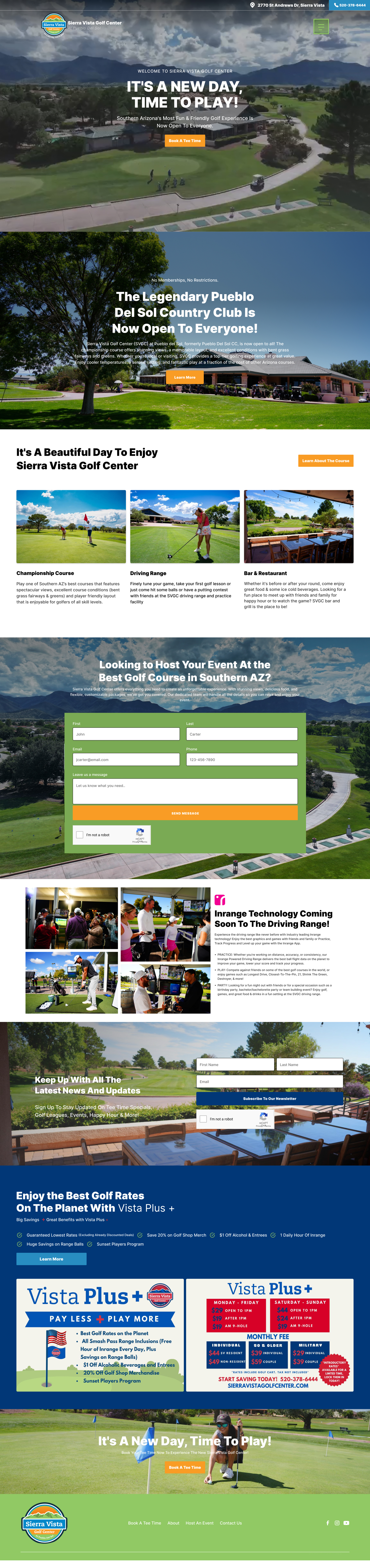 Sierra Vista Golf Center website